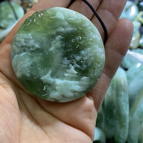 岫玉颈饰未镶嵌挂件