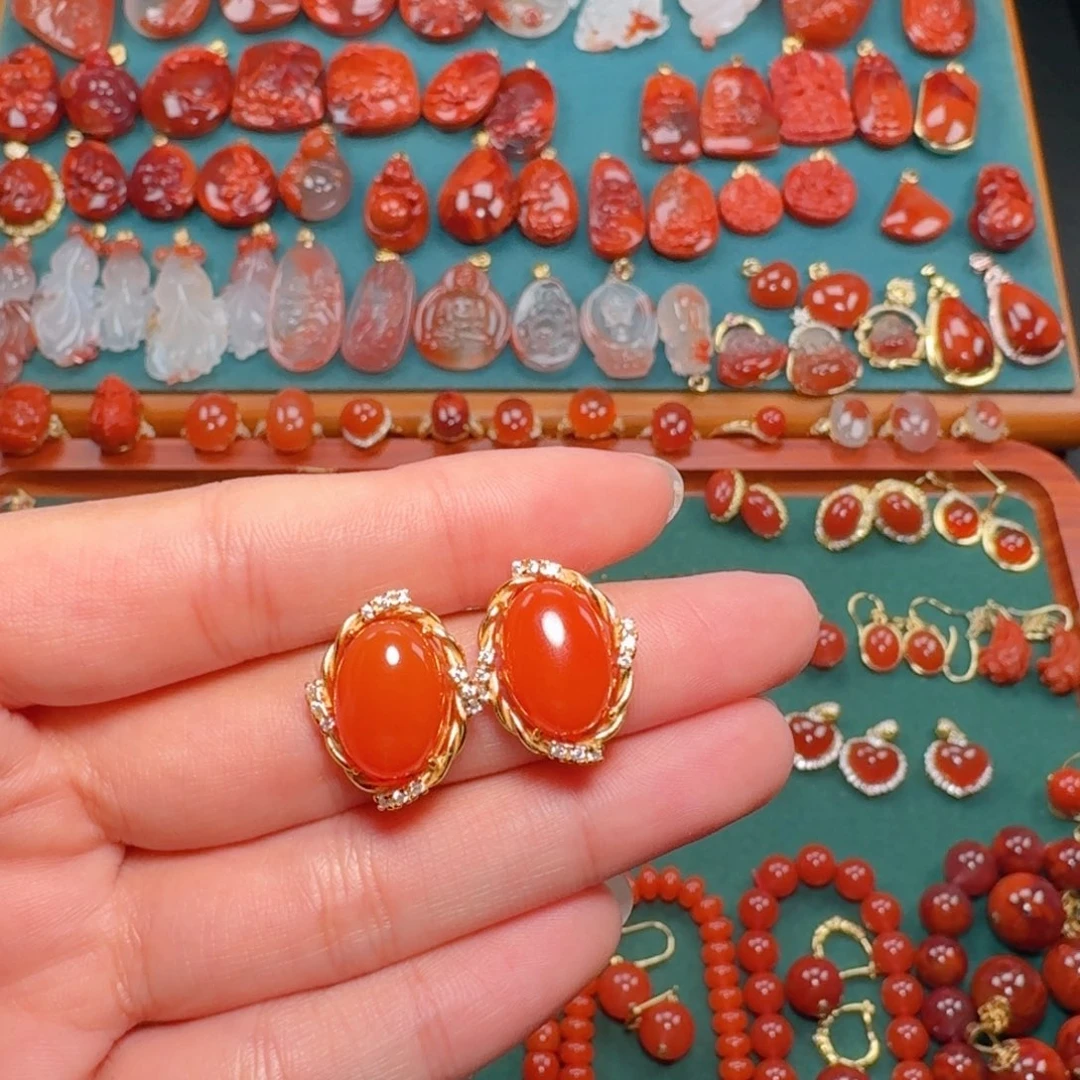 南红玛瑙南红银S925镶嵌