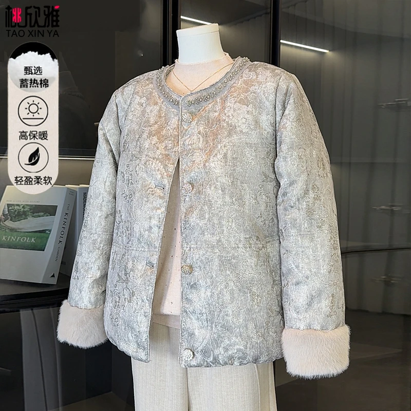 国风妈妈冬装保暖棉服小棉袄中老年女装奶奶秋冬宽松新中式小棉衣