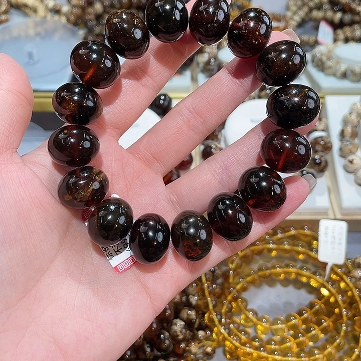 琥珀未镶嵌手链17m血翳