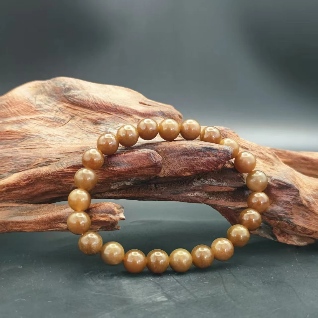 Z和田玉且末糖圆珠手串（卡8）2618