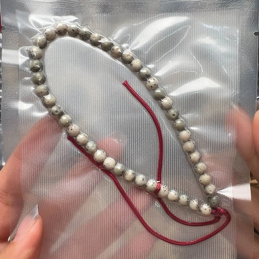 吊坠星月菩提6石玉料手持 绿包白 龙蛋