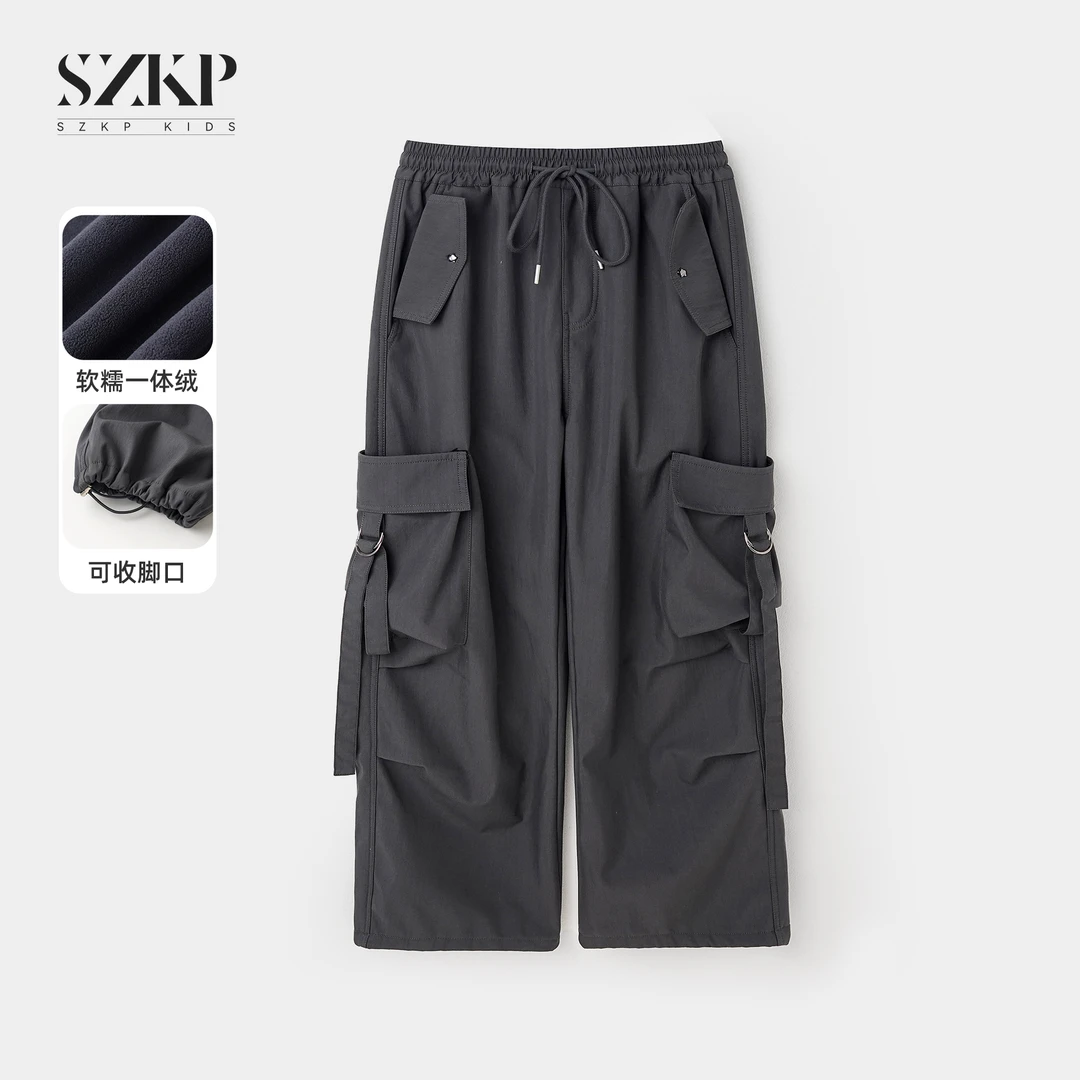 SZKP冬季新款女童保暖裤子中大童休闲儿童加绒工装裤JMKD556901