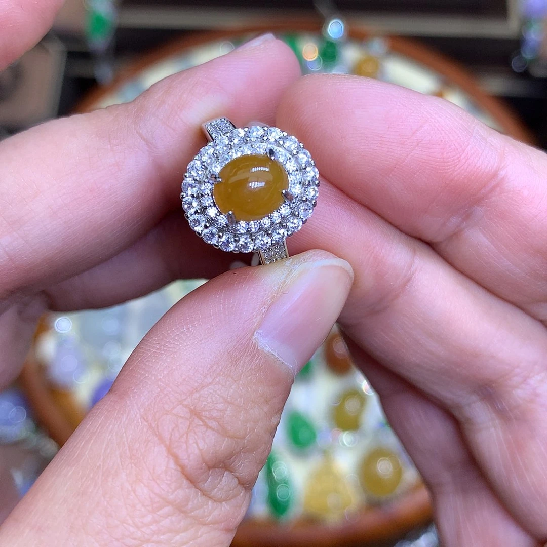 翡翠颈饰银S925镶嵌翡翠吊坠