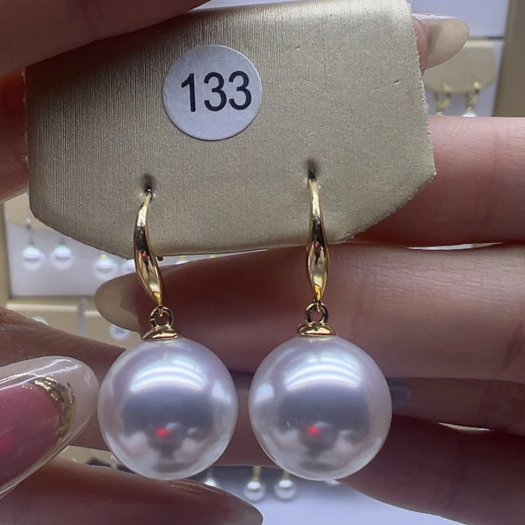 淡水珍珠银S925镶嵌耳饰