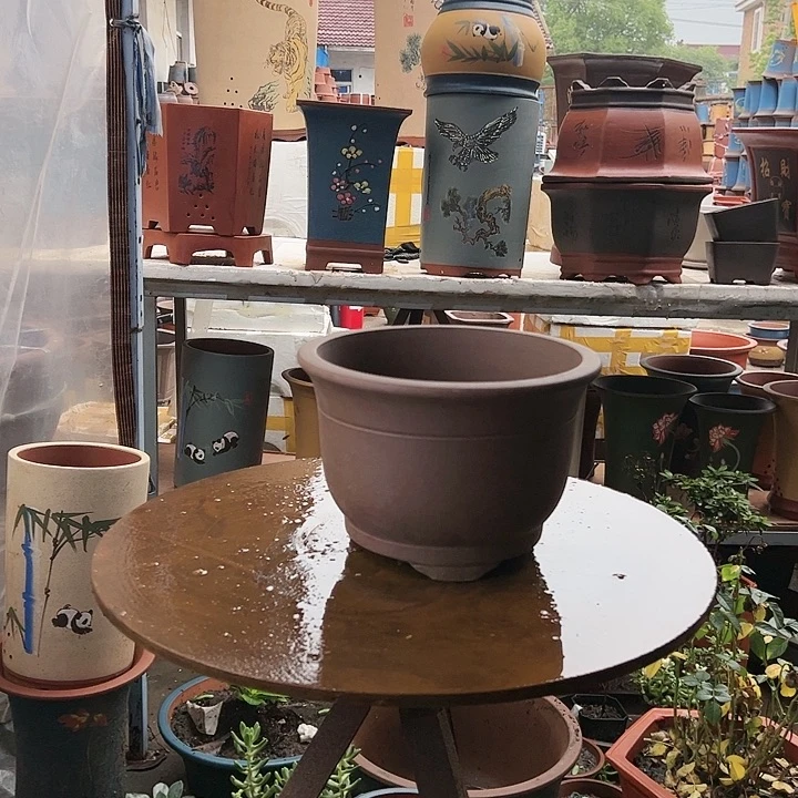 宜兴紫砂花盆查林小马