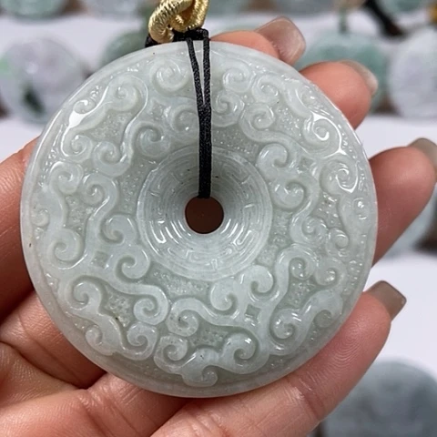 翡翠颈饰未镶嵌仿古扣两面工福利