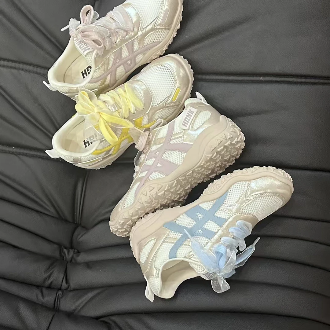 【增高5cm】34码-39码内增高2025夏季新款透气女运动鞋镂空阿甘鞋