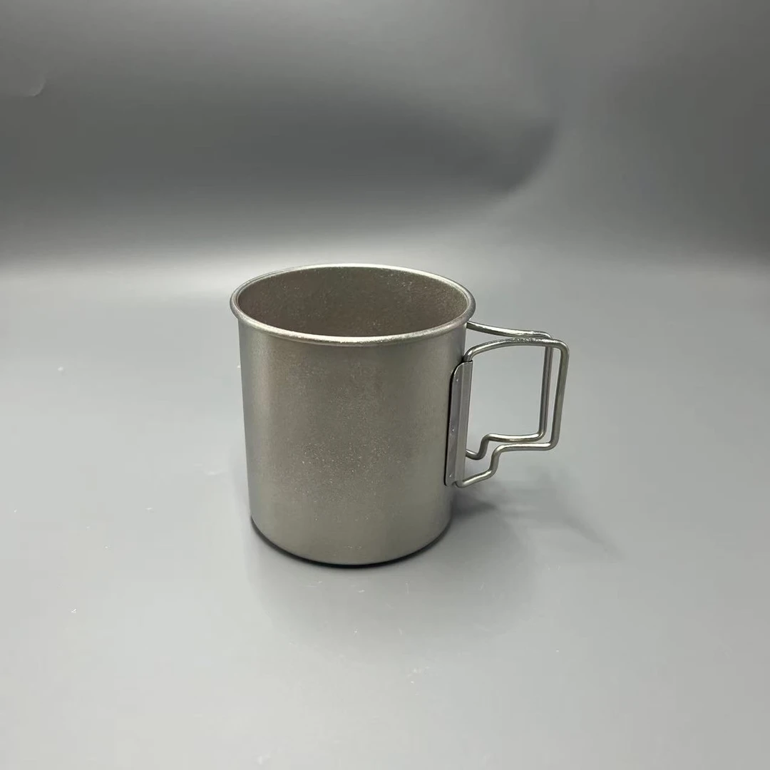 K251821 便携折叠把手 纯钛水杯450ml（有无logo随机）