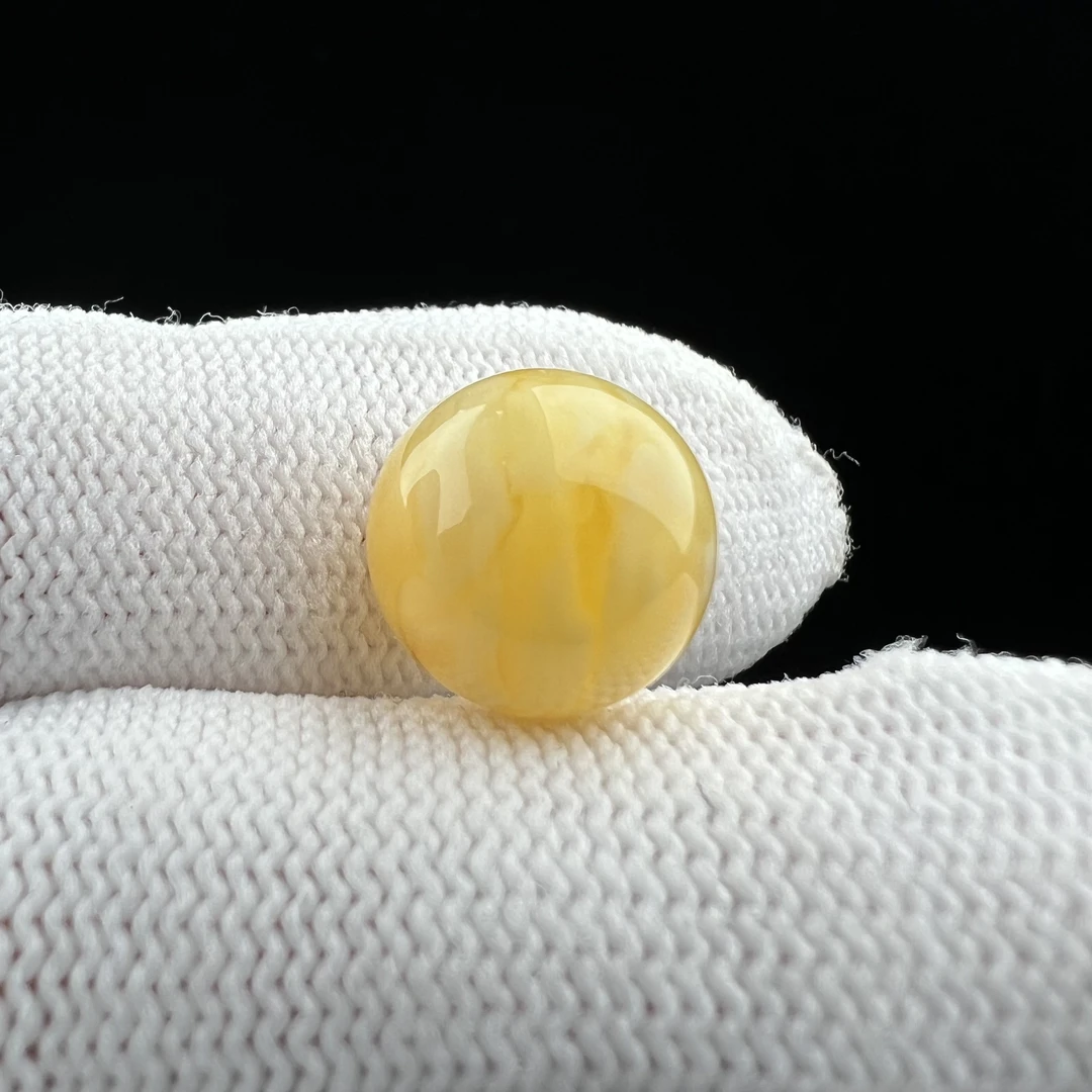 D4045【瑕疵】天然原矿蜜蜡 圆珠约12.3mm支持复检假一罚十