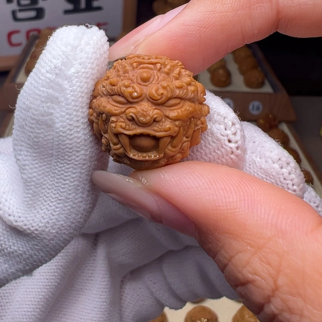 把件猴头核桃精修款吞金唐狮全品有正常封口线