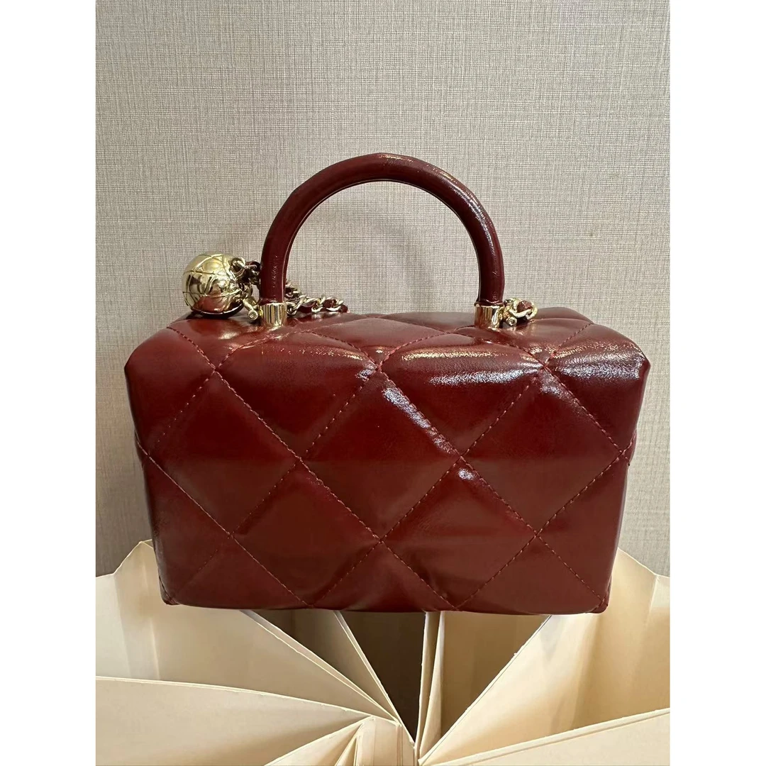 TOLEX2025手工新款时尚百搭镜子女包红色19.5cm