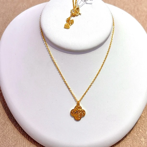 1足金小草5G套链5.53g