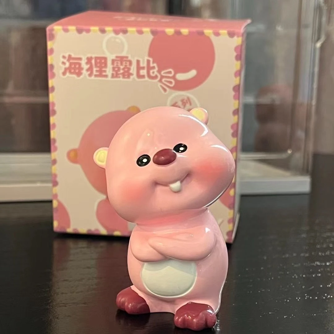 正版海狸可爱露比Loopy小粉狸咬脸潮玩公仔手办