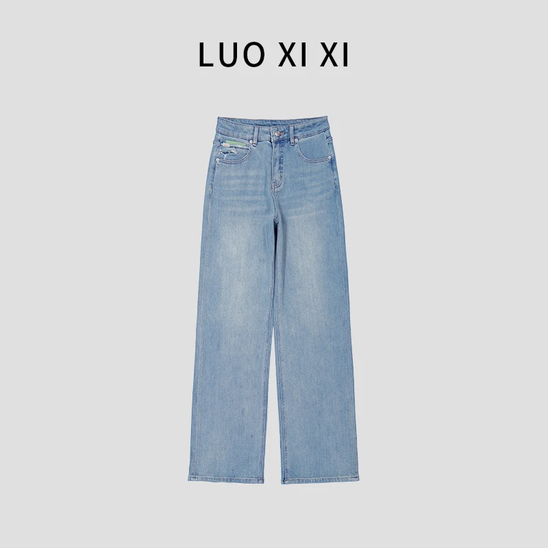 空谷幽兰  破洞牛仔裤设计师春季百搭宽松春夏时尚直筒1316