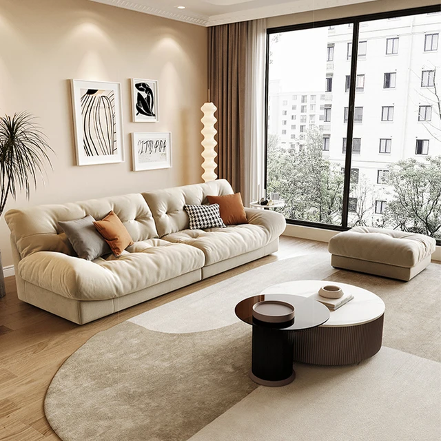 Baxter云朵沙发小户型意式极简布艺客厅懒人北欧现代奶油风直排