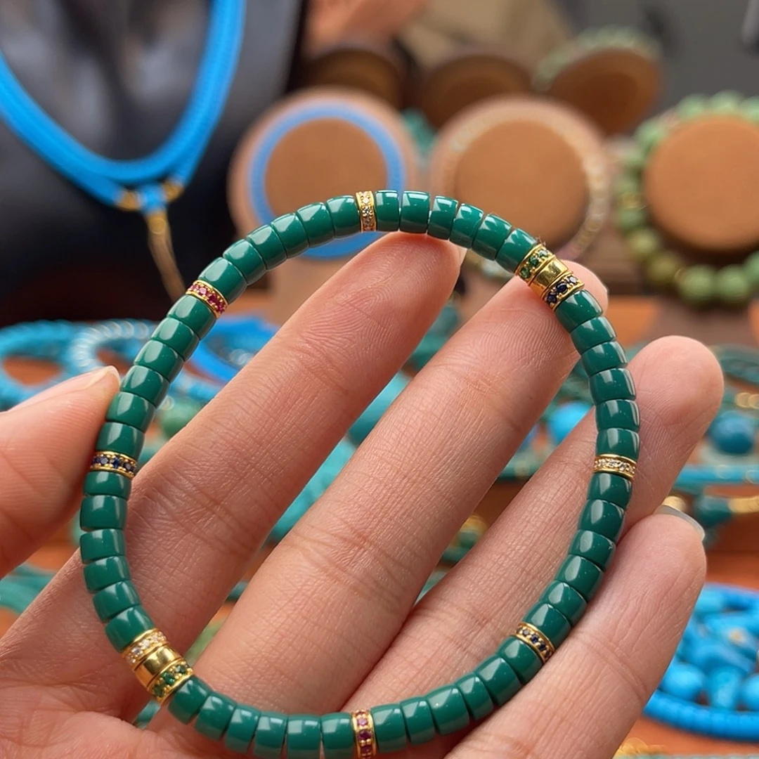 绿松石18K金镶嵌配饰