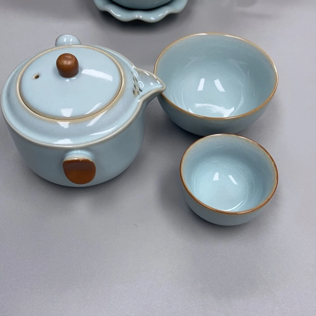 瓷匆**客天青色张君老师瑕一壶两杯
