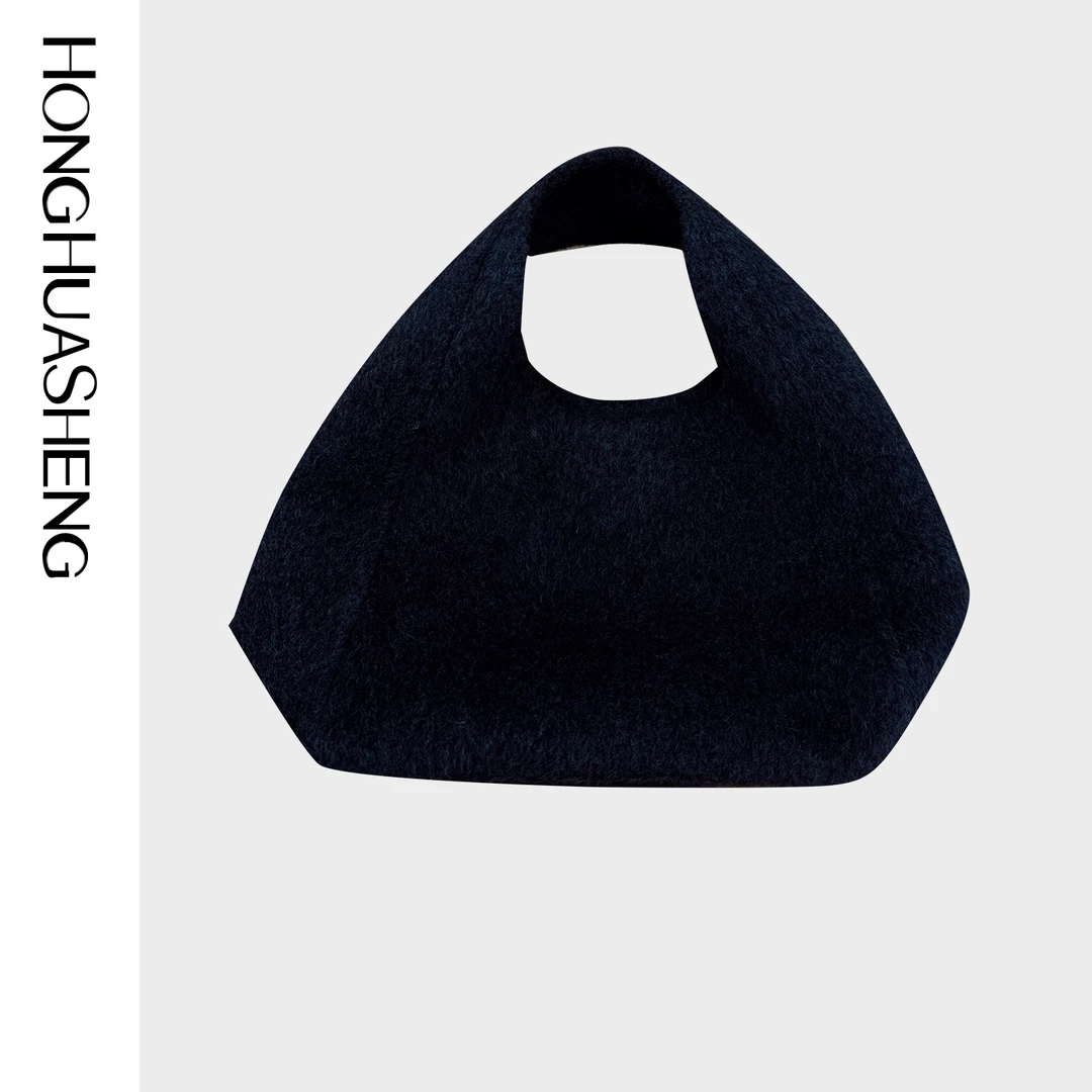 红花笙羊毛古都市简约 单肩 休闲手提包