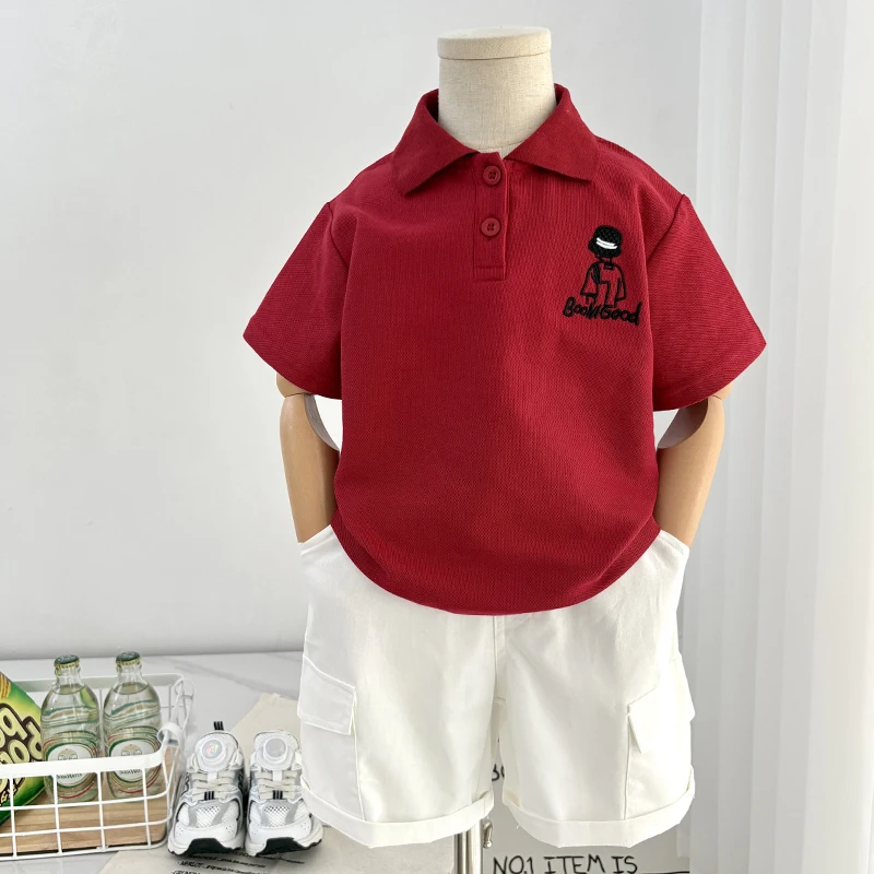 男童夏装套装2025新款儿童夏季短袖薄款polo衫宝宝洋气六一节班服