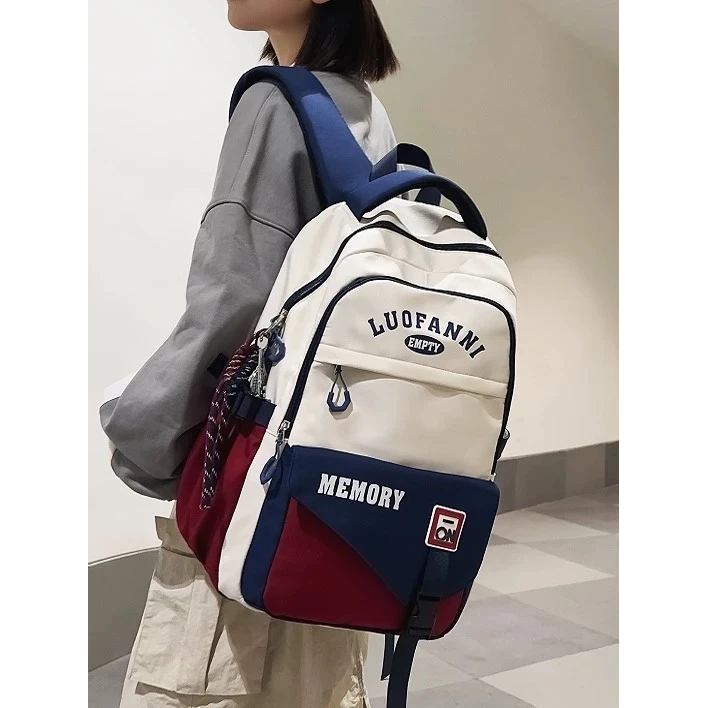 高颜值书包女初中生高中生男新款大容量双肩包小学生轻便减负背包