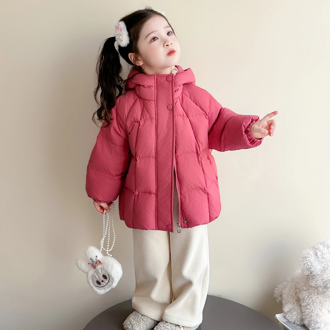 女童羽绒服洋气加厚连帽冬季新款儿童保暖白鸭绒韩版小女孩外套潮