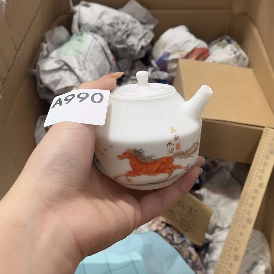 阿***波瓷片茶摆件工艺品摆件666