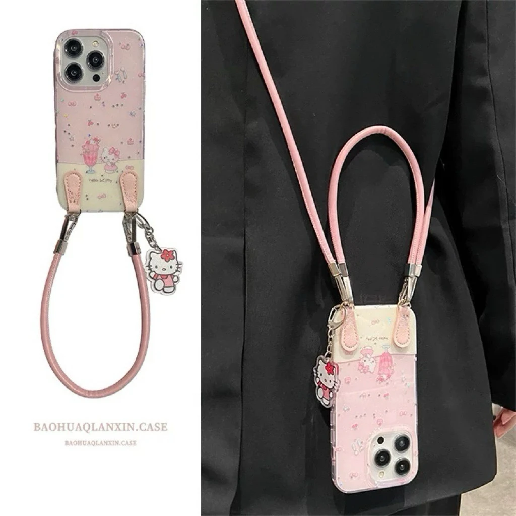 粉底细闪冰淇淋kt适用苹果16promax手机壳iPhone15promax新14pro