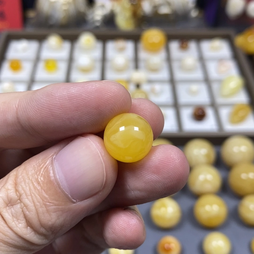 琥珀未镶嵌珠宝奇石13焦皮圆珠