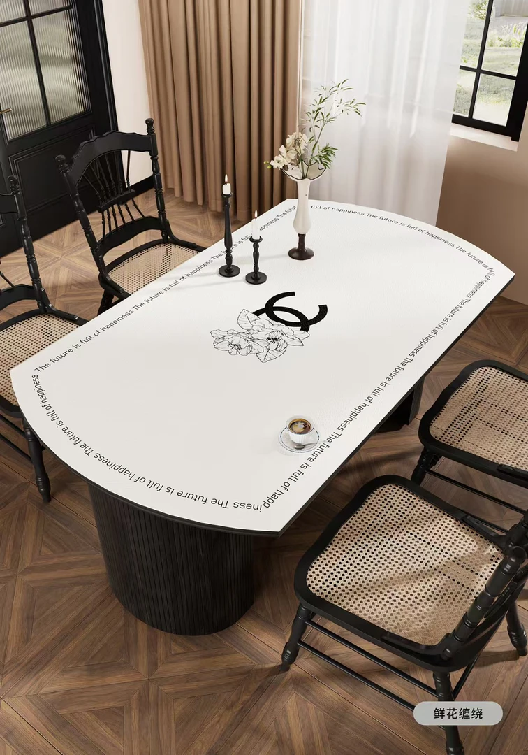 椭圆形餐桌垫子防水防油隔热免洗轻奢椭圆茶几布家用台布餐桌布