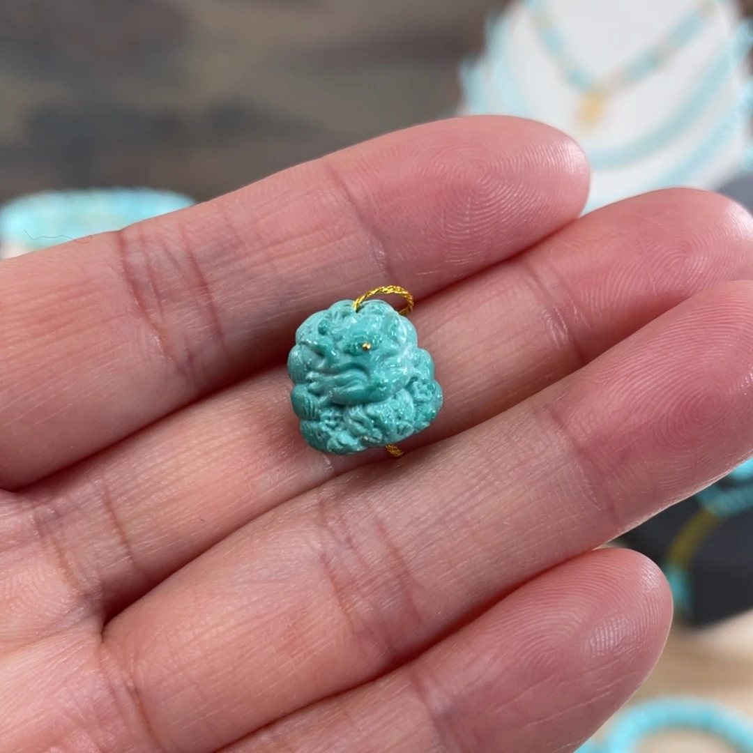 绿松石未镶嵌套链凤九