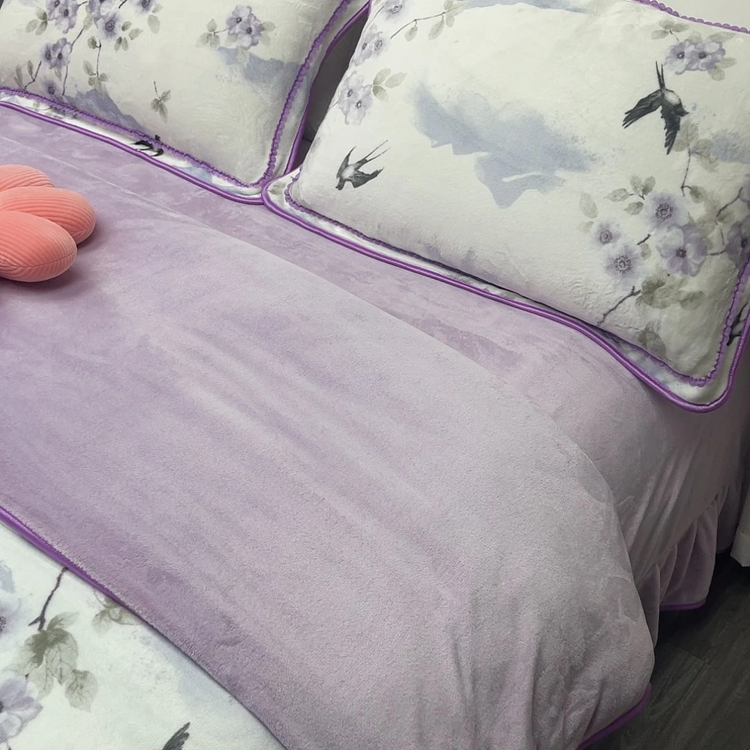 牛奶绒牛奶绒8-9斤保暖牛奶套四件套