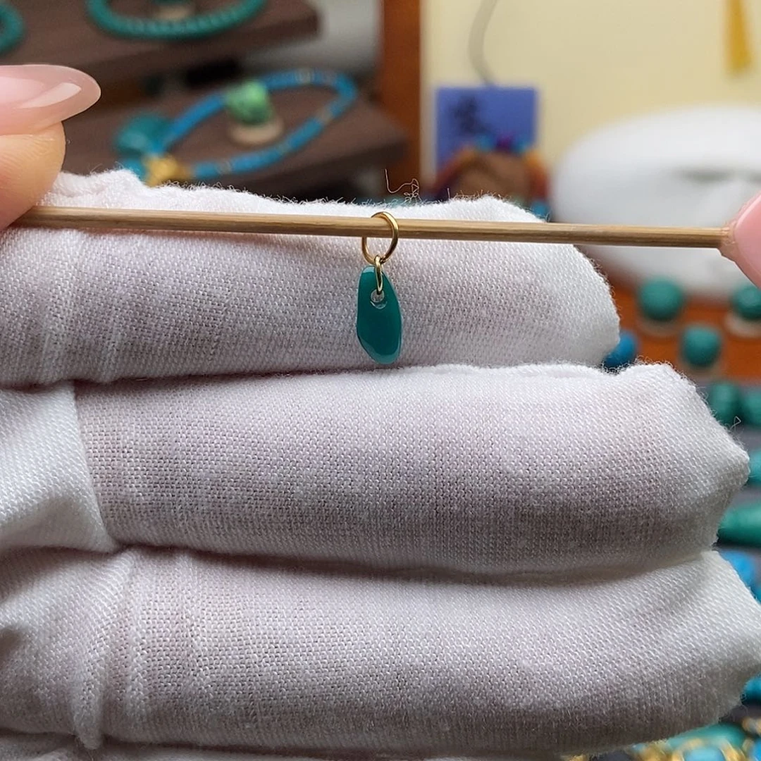 绿松石18K金镶嵌绿松石配饰h