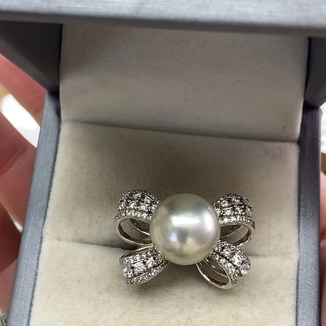 海水珍珠戒指银S925镶嵌