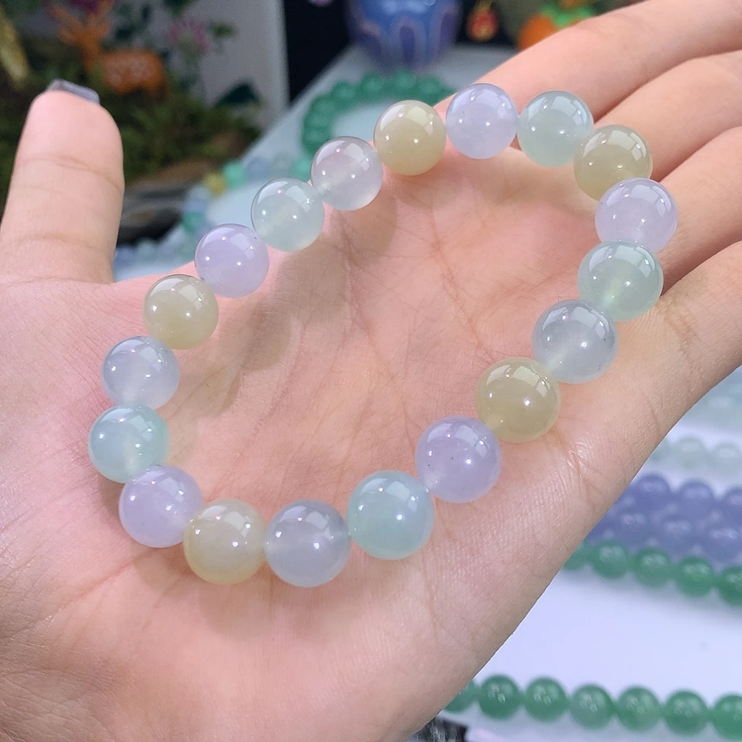 翡翠未镶嵌手链冰多宝手串