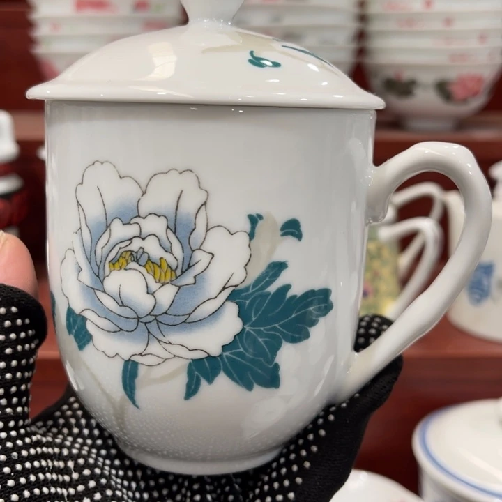 陶瓷醴陵群力釉下彩茶杯