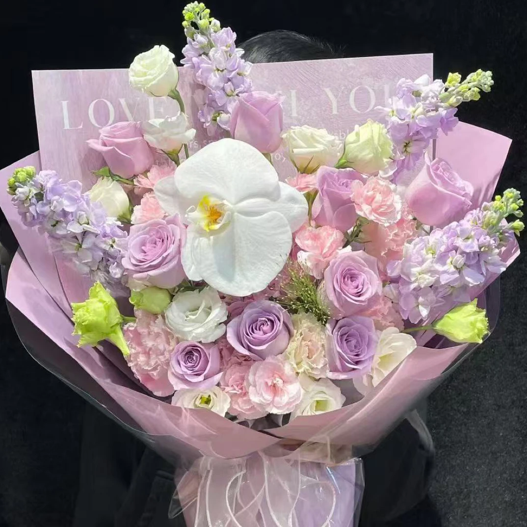 《紫霞仙子》11朵混搭花束粉紫色系