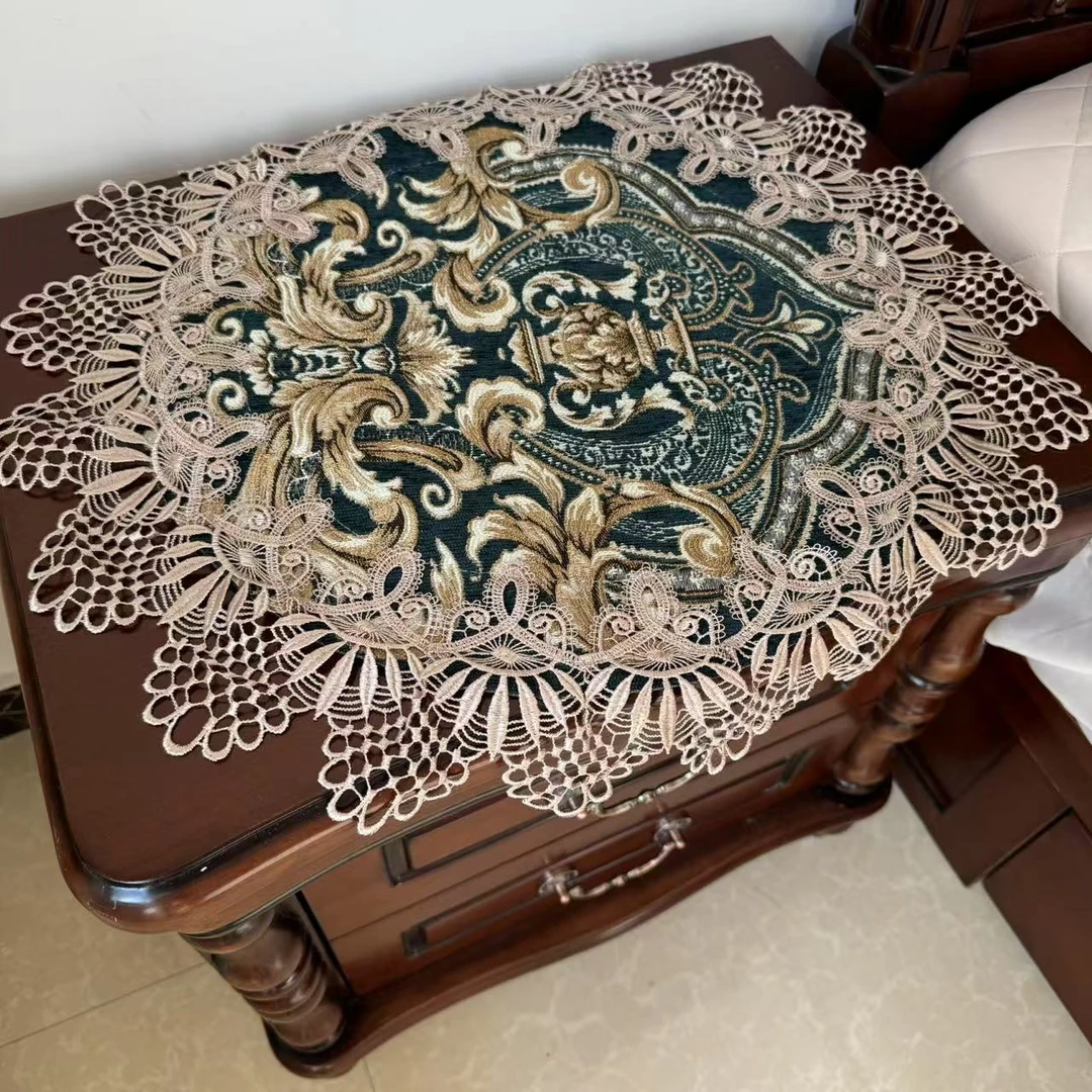 50*50万能盖巾立式空调盖巾桌面装饰垫圆凳垫扶手巾现代 155复古