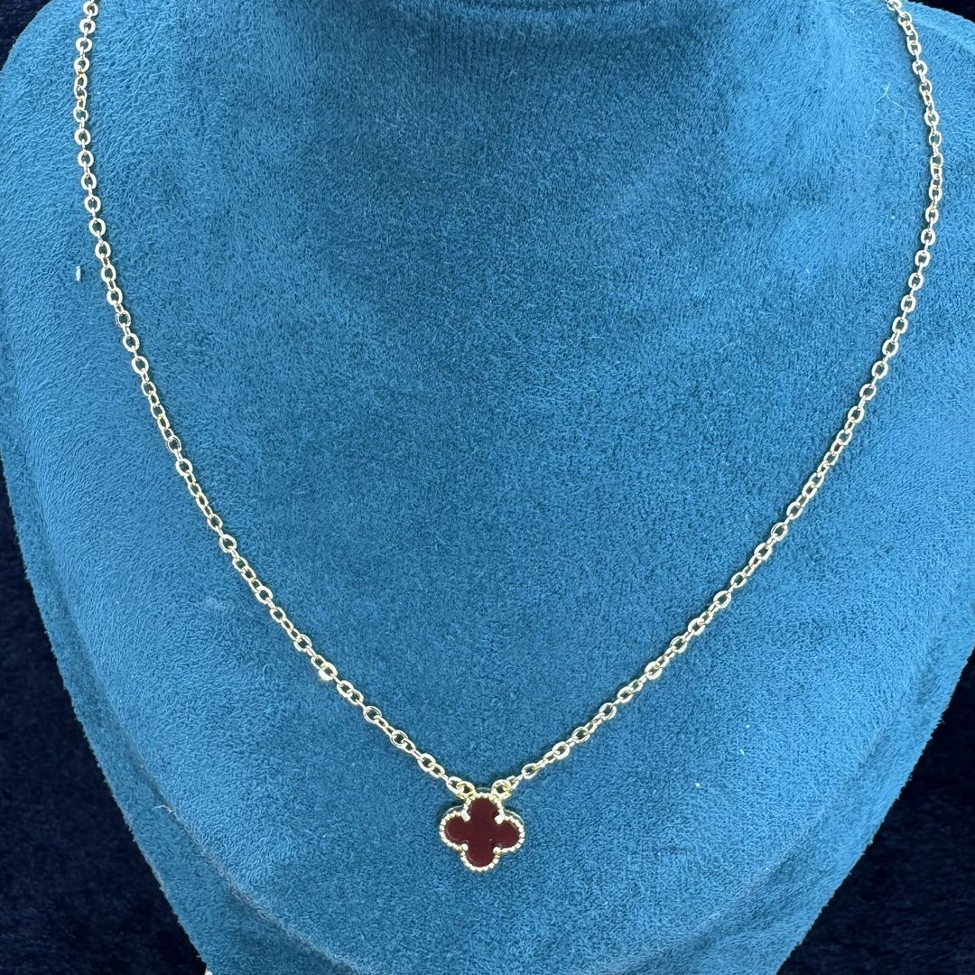 【丁老头甄选】安哥拉红四叶草项链3083