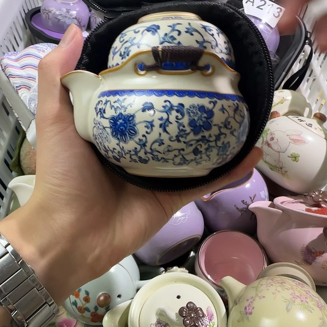 瓷片汝窑繁花宝瓶全套