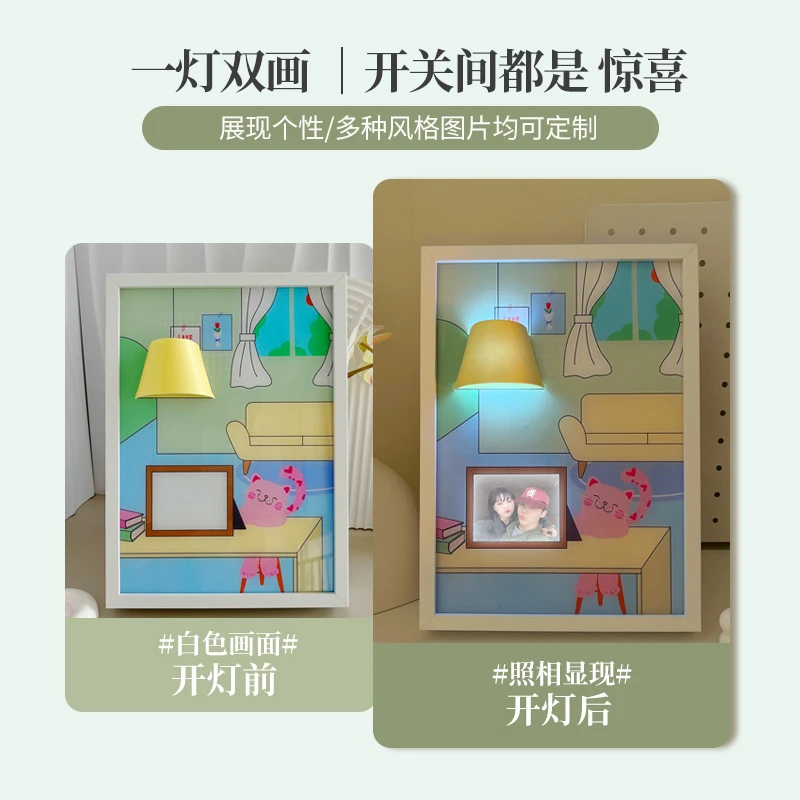 定制创意灯光画照片小夜灯情人节仪式感送男女友闺蜜浪漫生日礼物