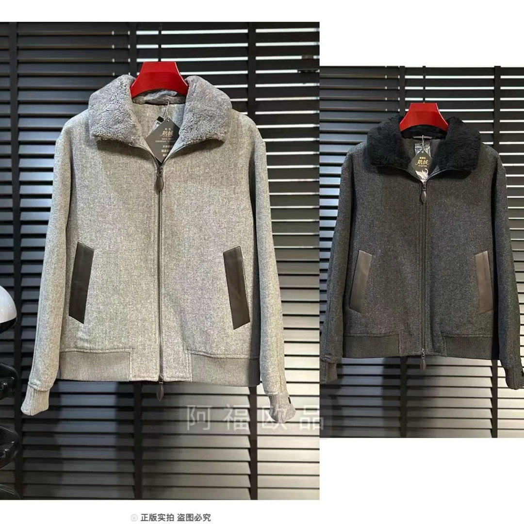 男士冬季BLT羊毛配皮毛领鹅绒服2390