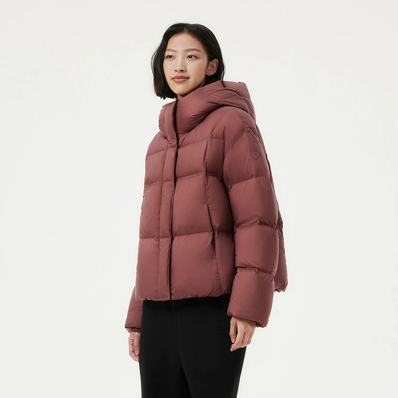 坦博尔女士连帽短款羽绒服高充绒保暖廓型厚款360Z