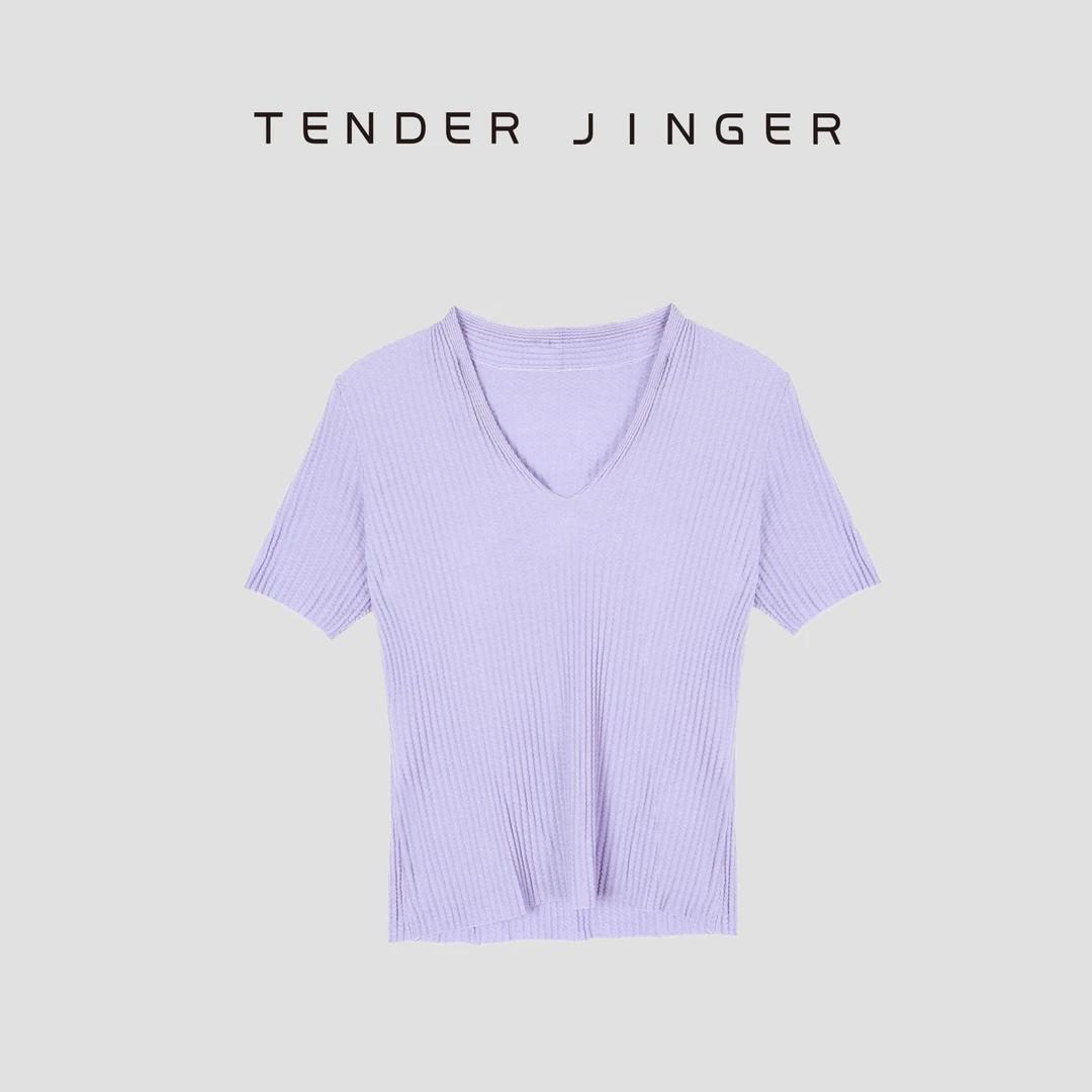 Tender Jinger优雅气质简约针织短袖T52TJJ30202