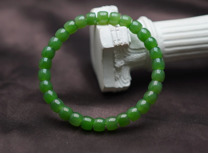 和田玉碧玉直切手串6.5+ A021131