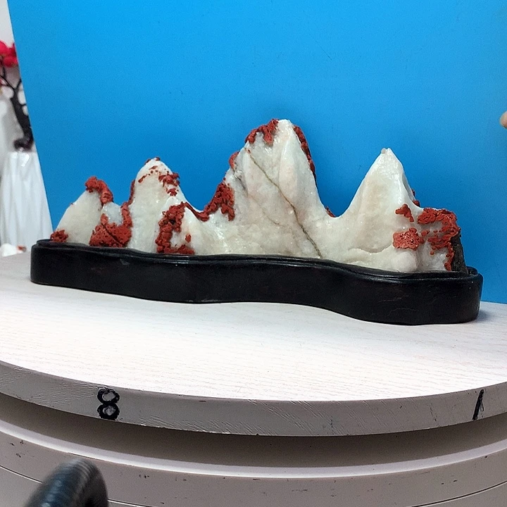 灵璧奇石白灵石摆件