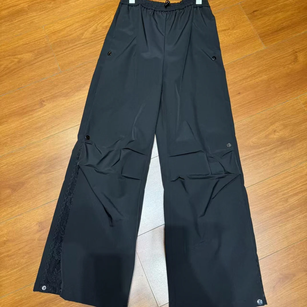 【BAI】松紧腰宽松工装裤女早秋新款百搭显瘦休闲裤8357