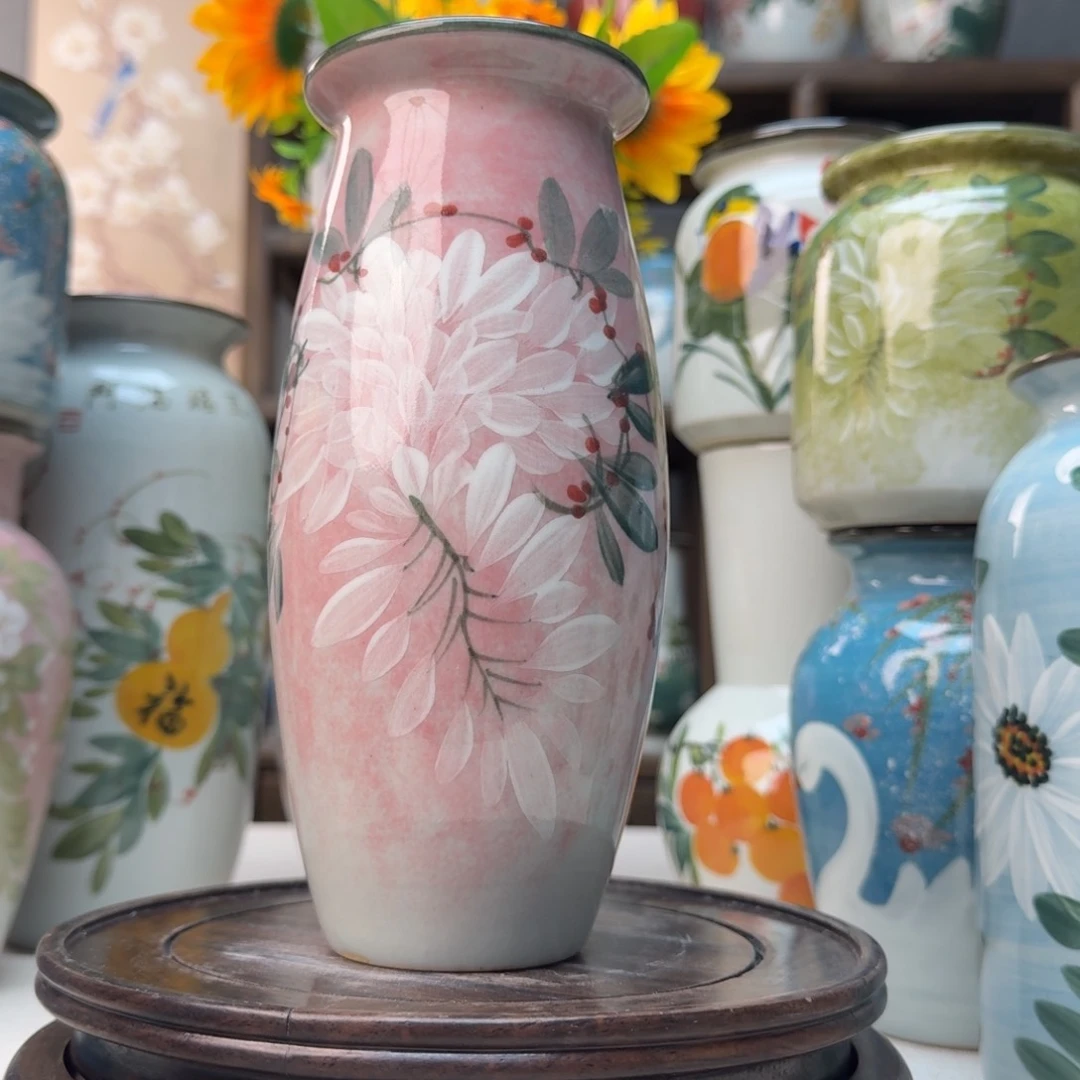 缸景德镇纯手绘花瓶摆件无孔