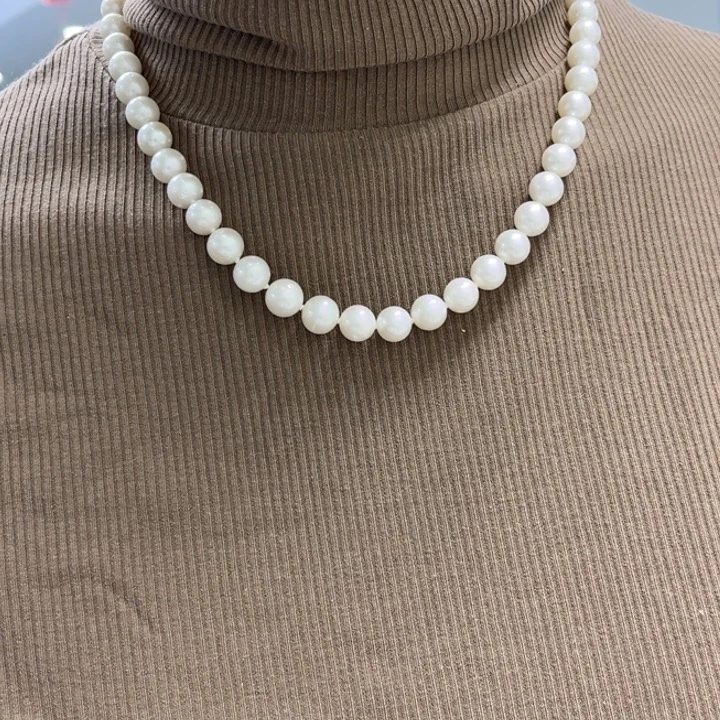 海水珍珠颈饰银S925镶嵌澳白 7-10mm 52号