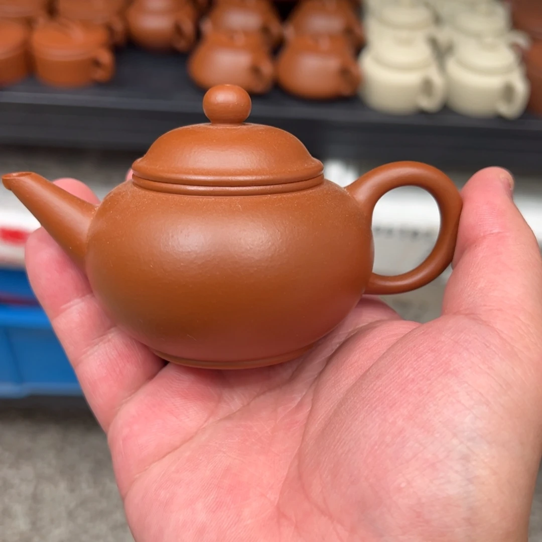 茶壶紫砂微瑕100cc朱泥水平